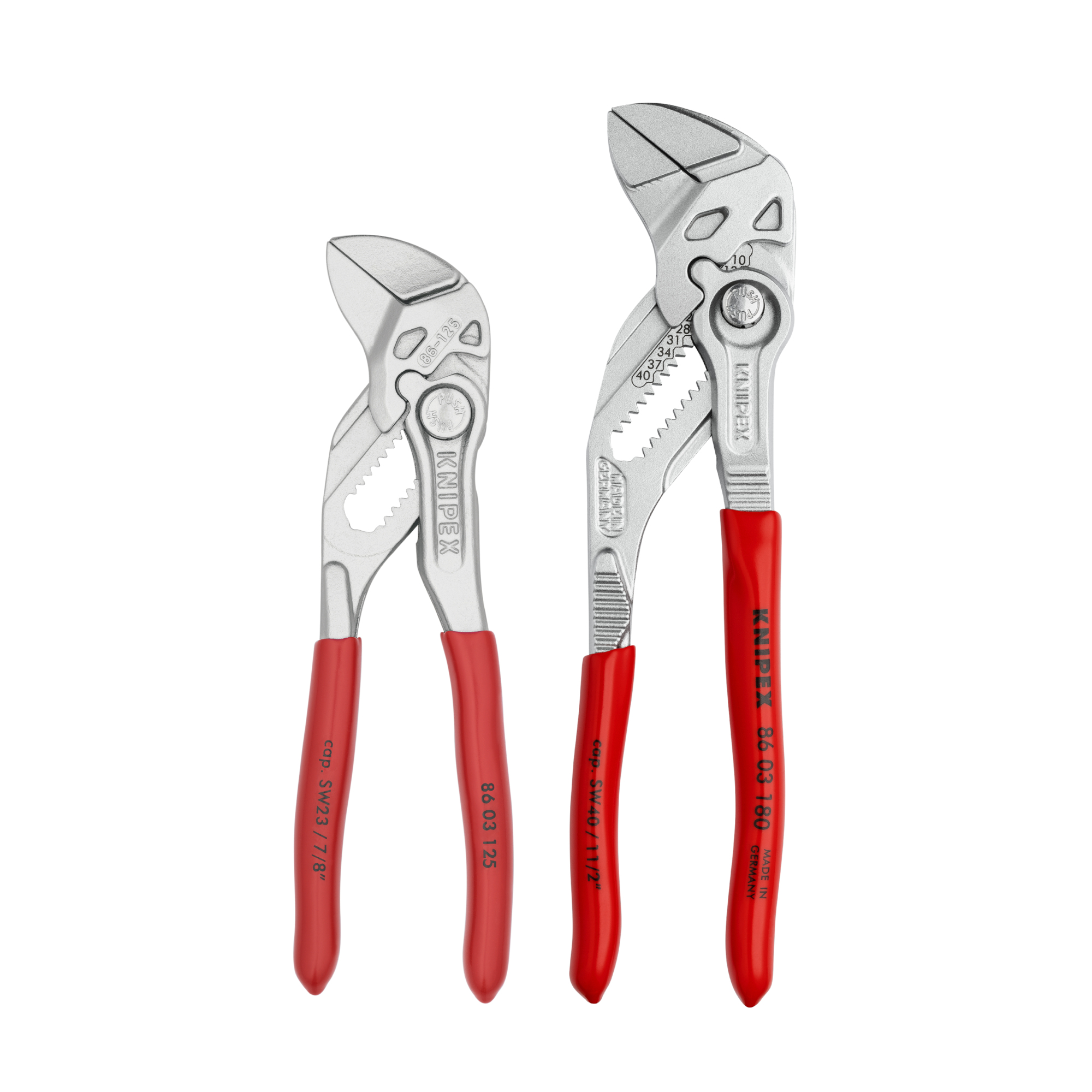 KNIPEX, 2 Pc Mini Pliers Wrench Set, Plastic Coating, Pieces (qty.) 2 Material Chrome Vanadium, Model# 9K 00 80 121 US